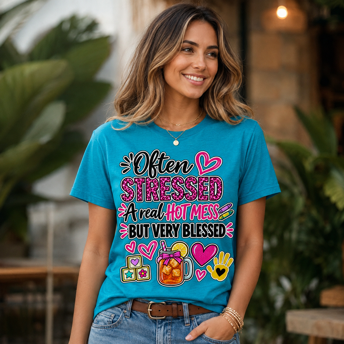 Often Stressed, A Real Hot Mess, But Very Blessed Shirt