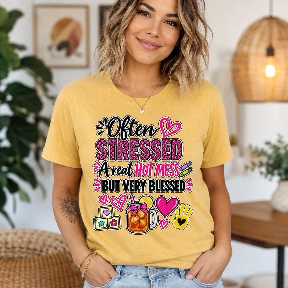 Often Stressed, A Real Hot Mess, But Very Blessed Shirt