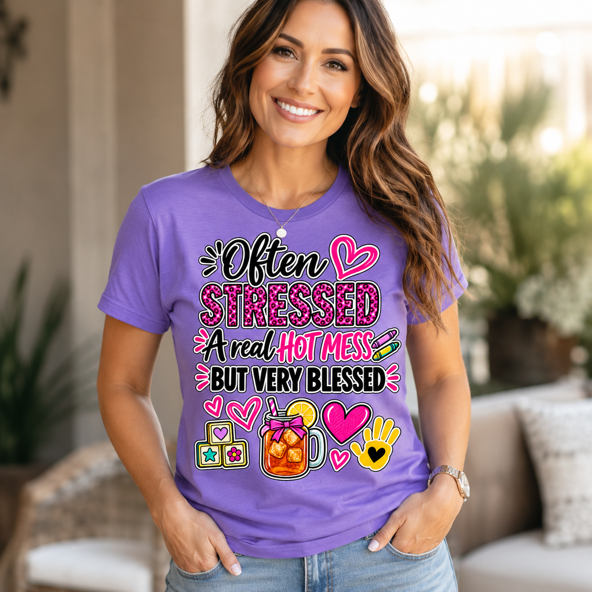 Often Stressed, A Real Hot Mess, But Very Blessed Shirt