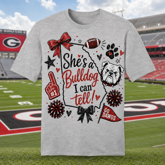 Georgia Bulldogs Game Day Bow Shirt | Football Spirit Tee | Bulldogs Fan Shirt
