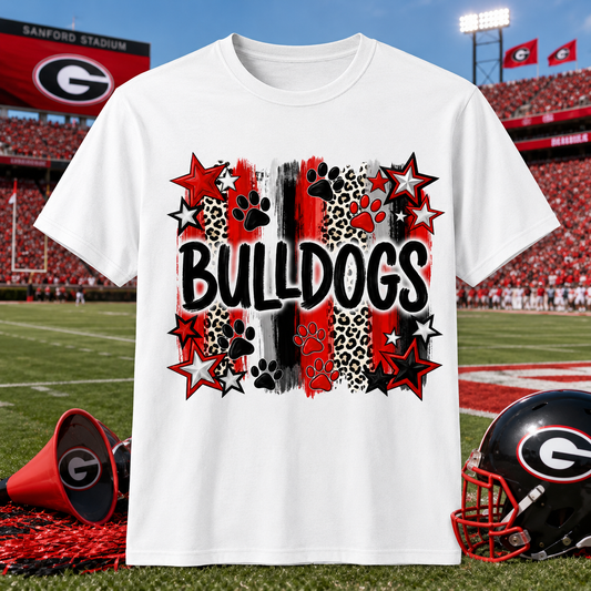 Georgia Bulldogs Spirit Shirt | Red Black & White Game Day Tee | Bulldogs Football Shirt