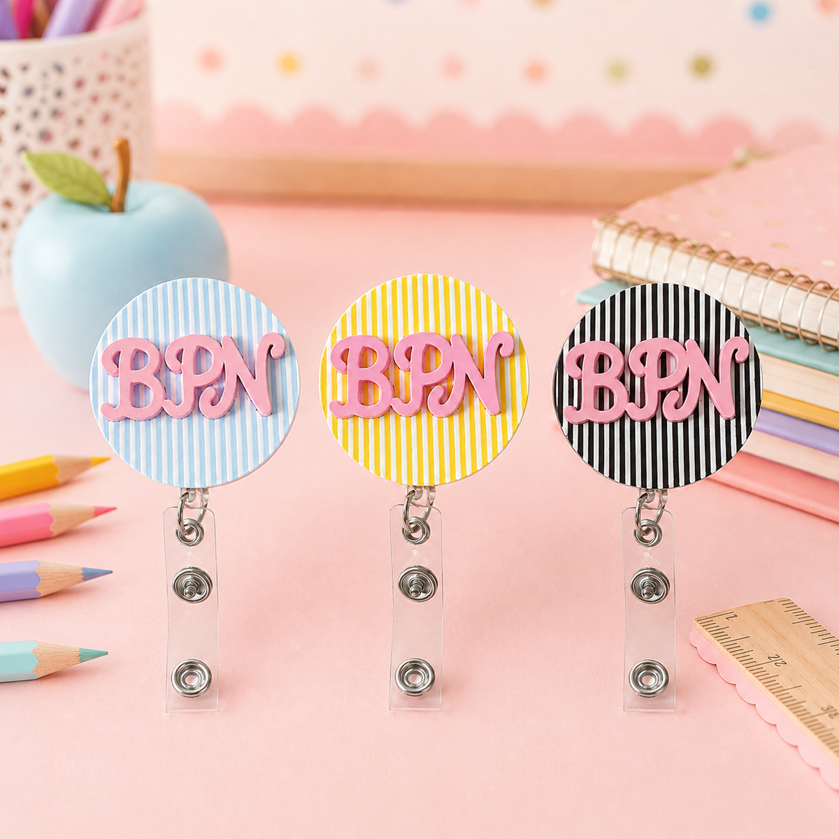 Teacher Badge Reel – Custom Name | 3D Printed