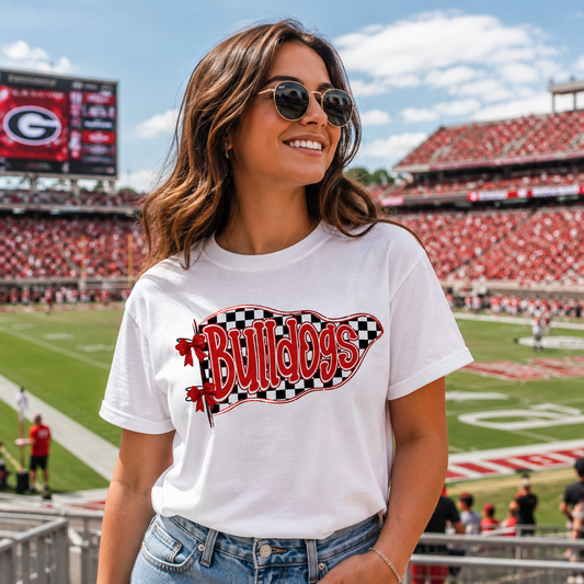 Bulldogs Checkered Pennant Spirit Shirt