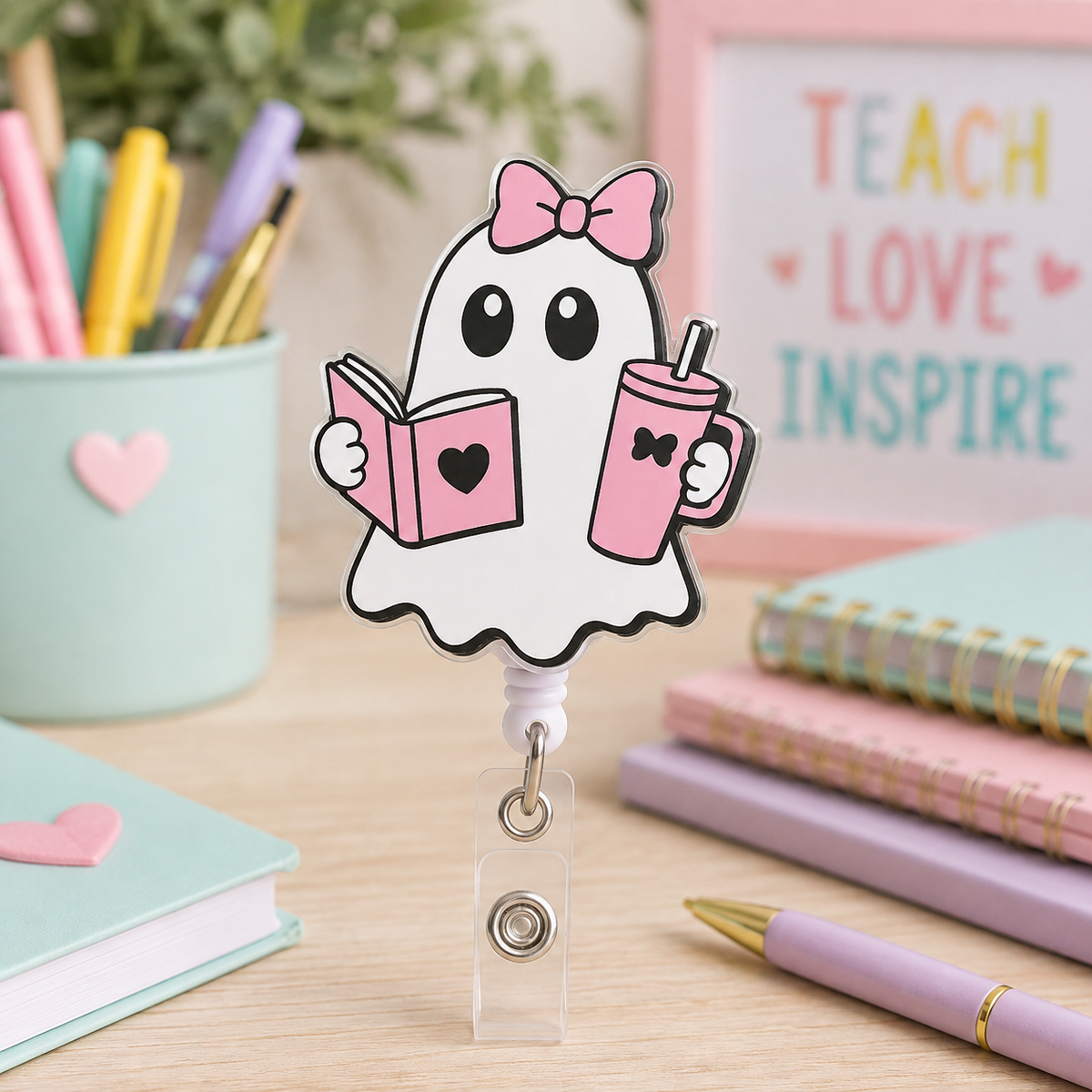3D Bookish Ghost Teacher Desk Bundle