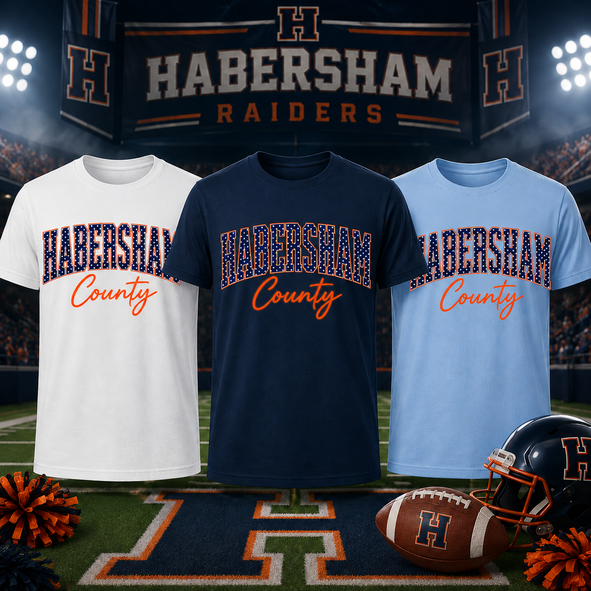 🧡💙 Habersham County Polka Dot Spirit Tee | Raiders Inspired Shirt