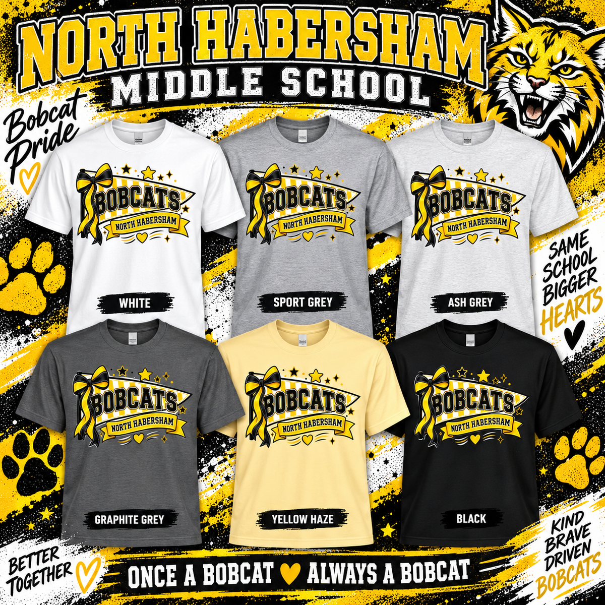 North Habersham Bobcats Pennant Bow T-Shirt