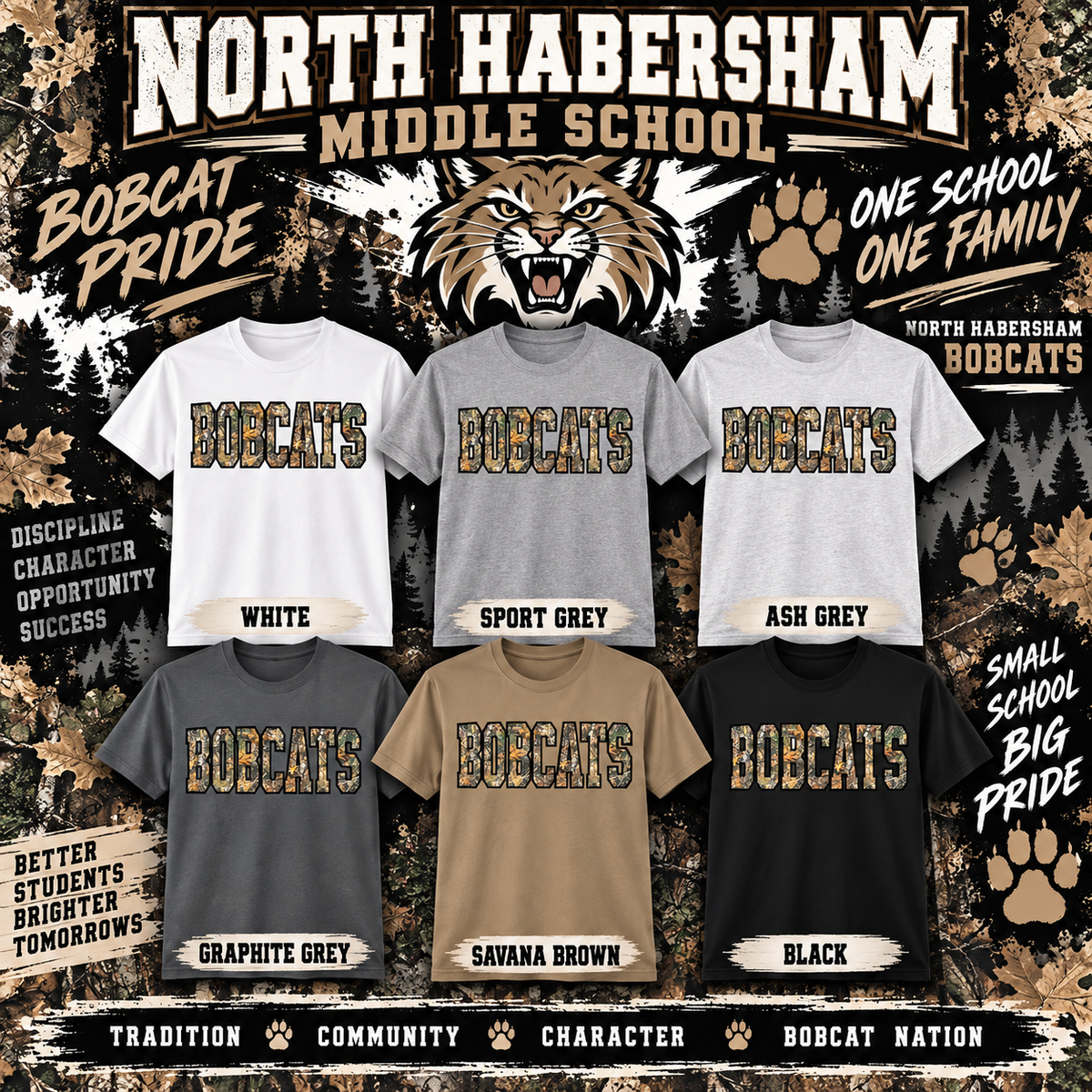 North Habersham Bobcats Camo Spirit T-Shirt