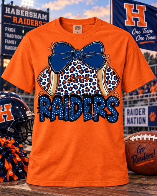 Habersham Raiders Football Bow Spirit Tee – Game Day Shirt