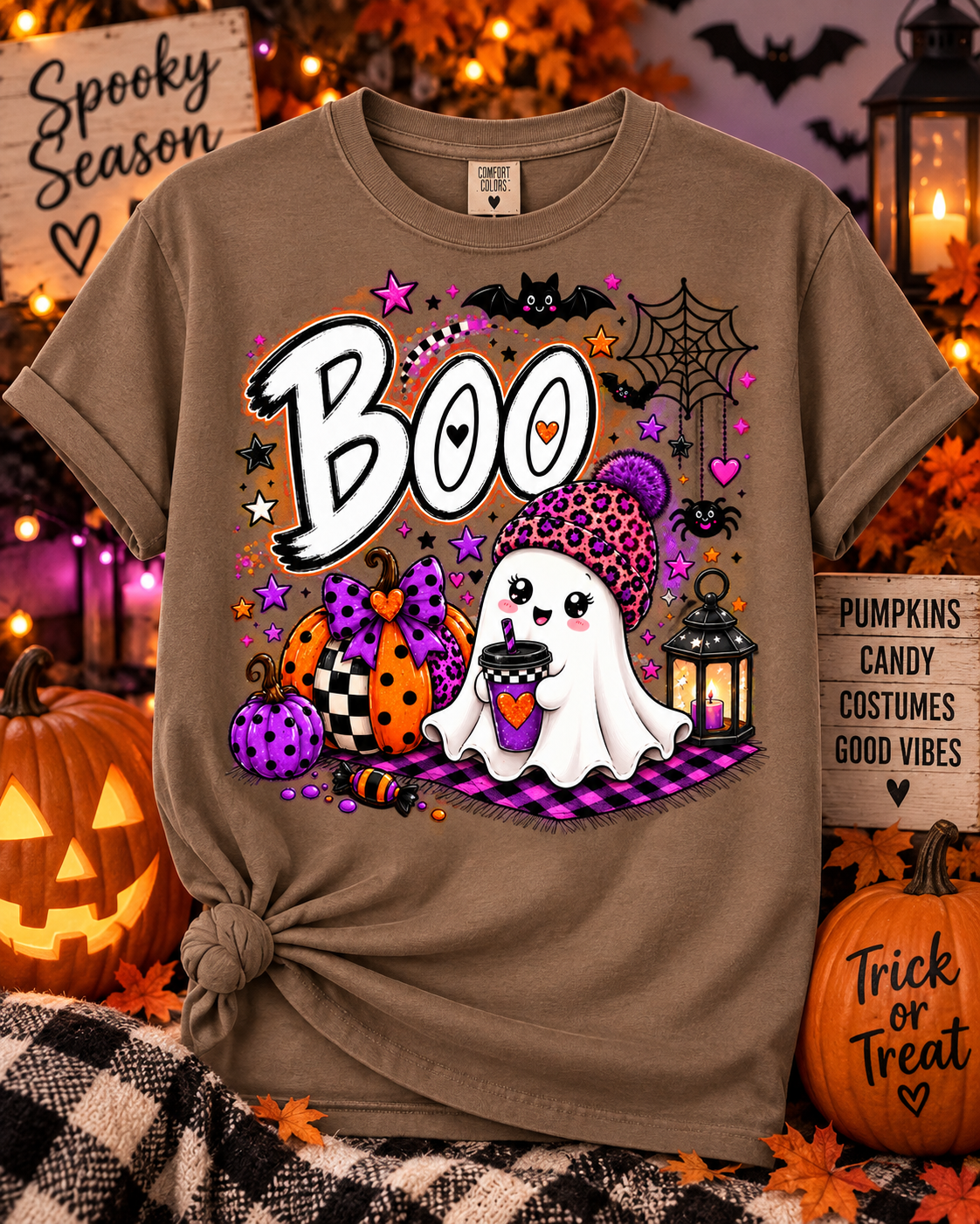 Cute BOO Halloween Ghost Tee – Spooky Season Shirt