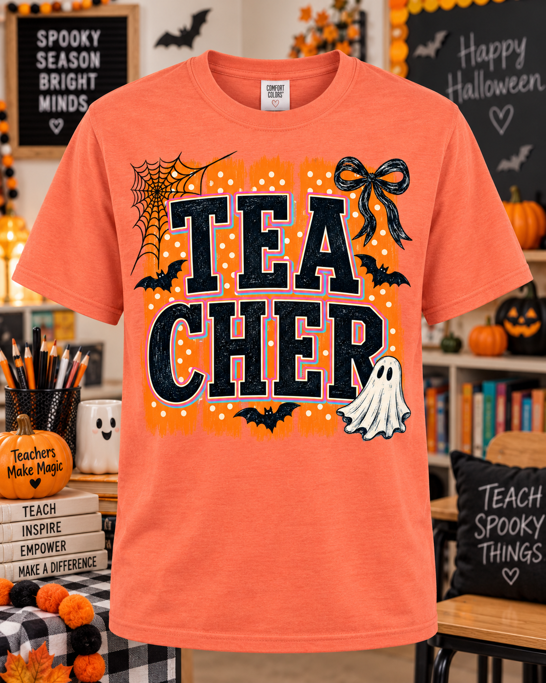 TEA CHER Halloween Shirt