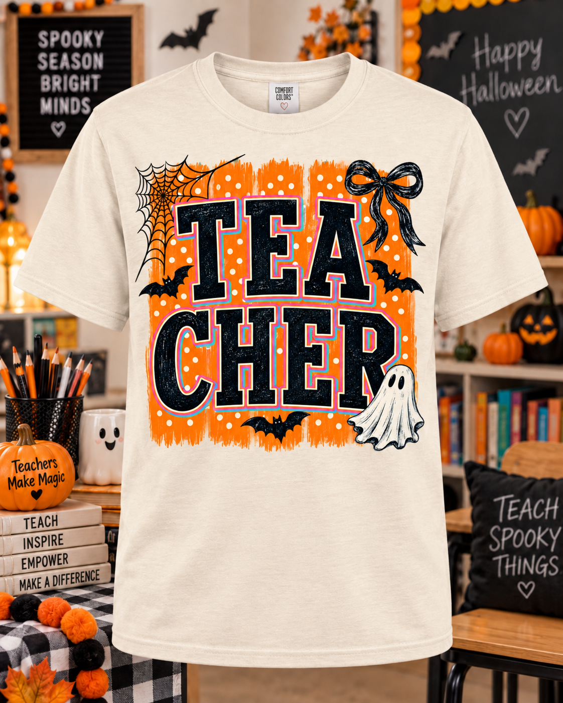 TEA CHER Halloween Shirt