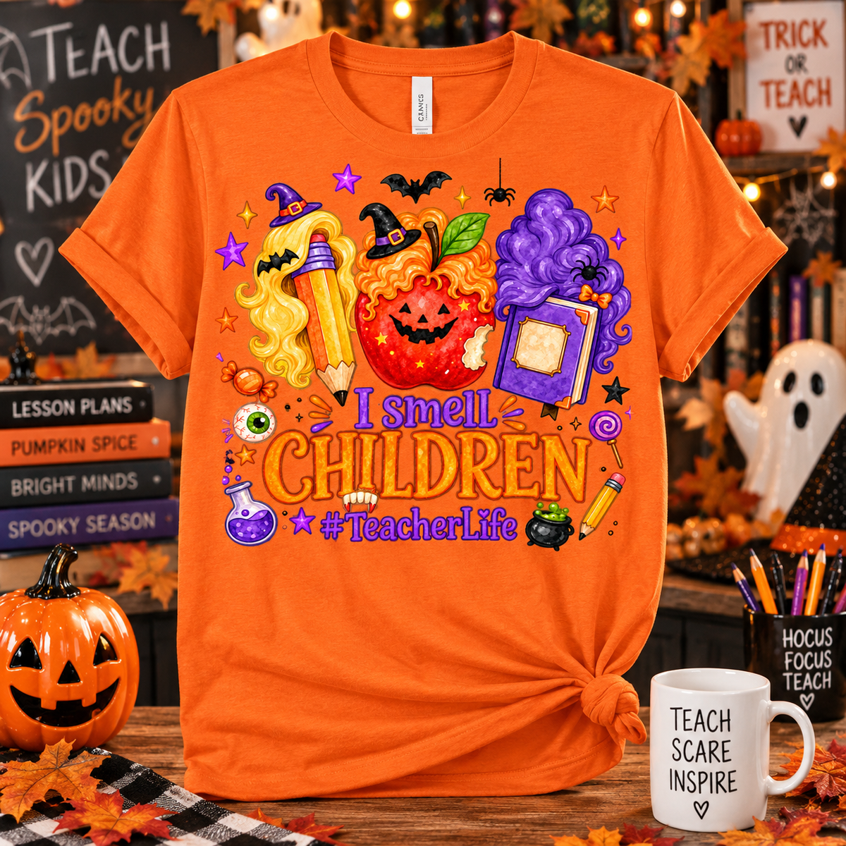 I Smell Children Halloween Teacher Shirt – Spooky Teacher Tee
