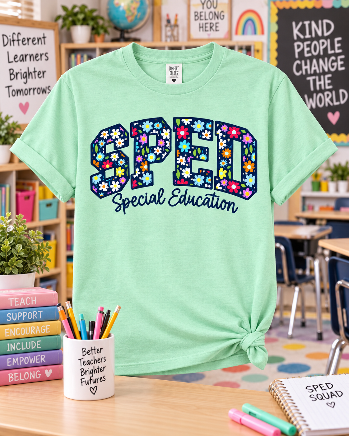 Floral SPED Special Education Shirt