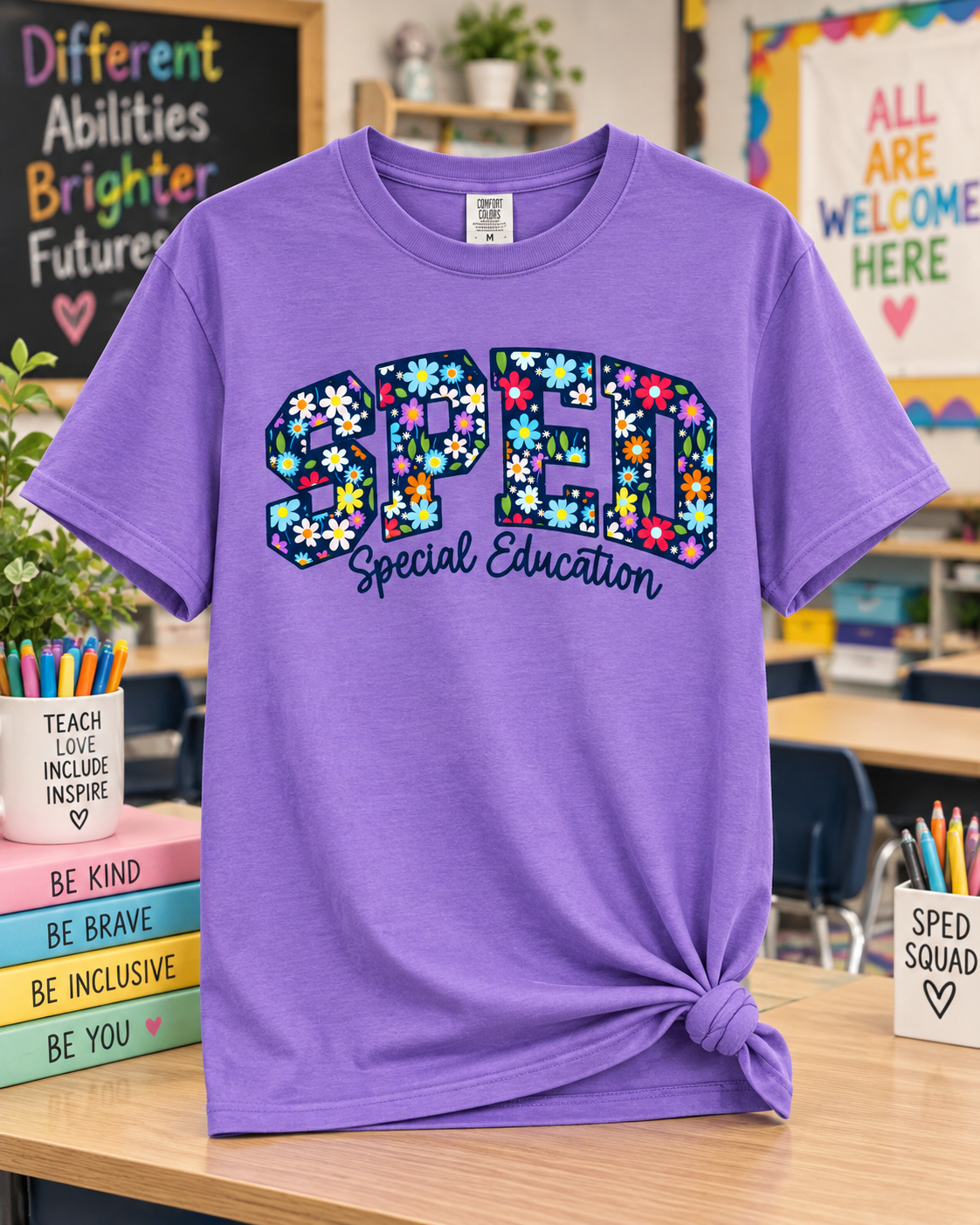 Floral SPED Special Education Shirt