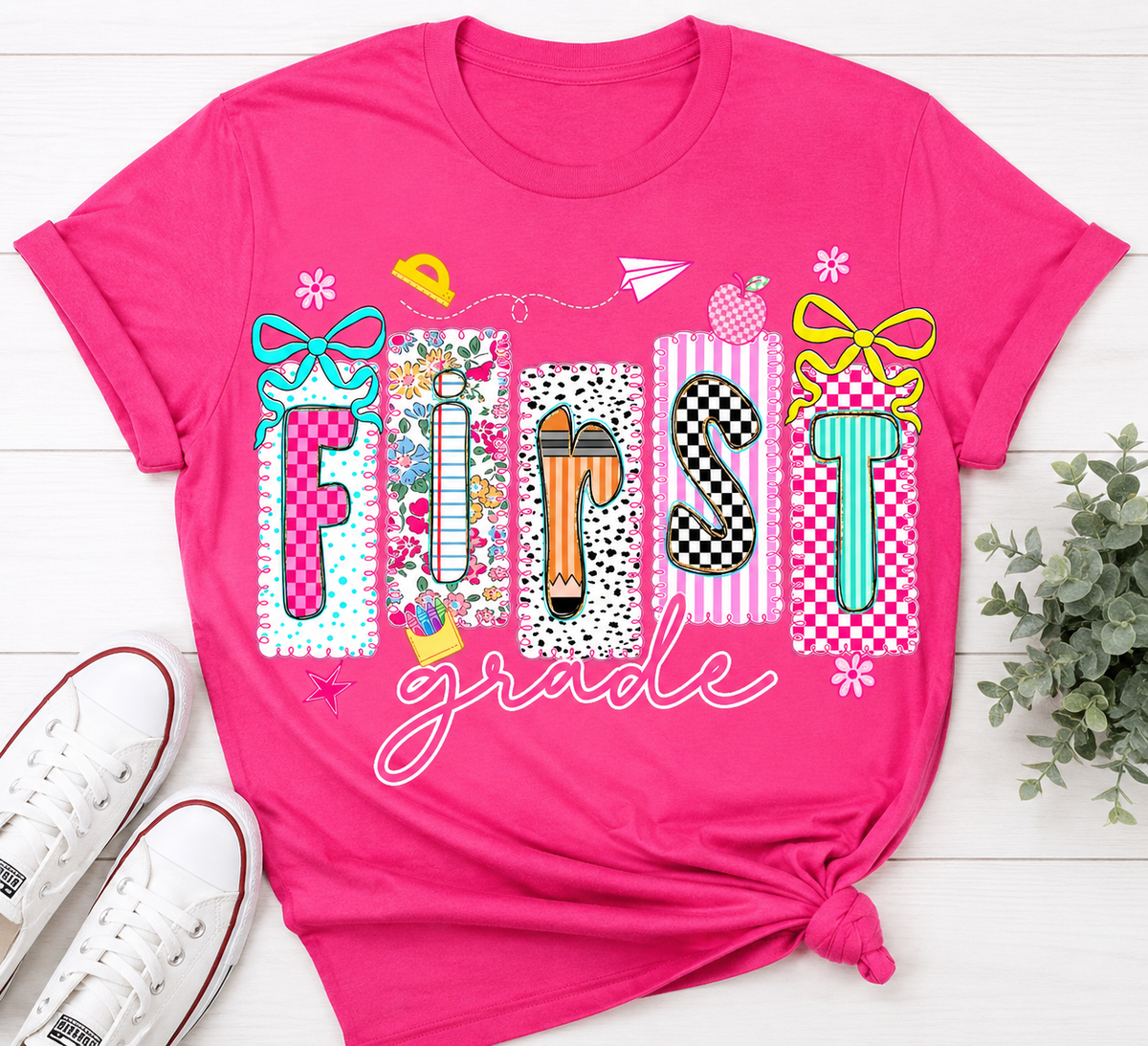 Striped Preppy Back To School T-Shirt | Personalized Grade Shirt