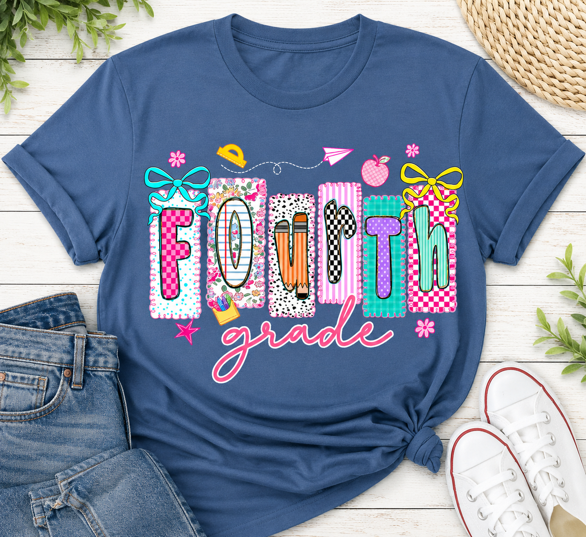 Striped Preppy Back To School T-Shirt | Personalized Grade Shirt