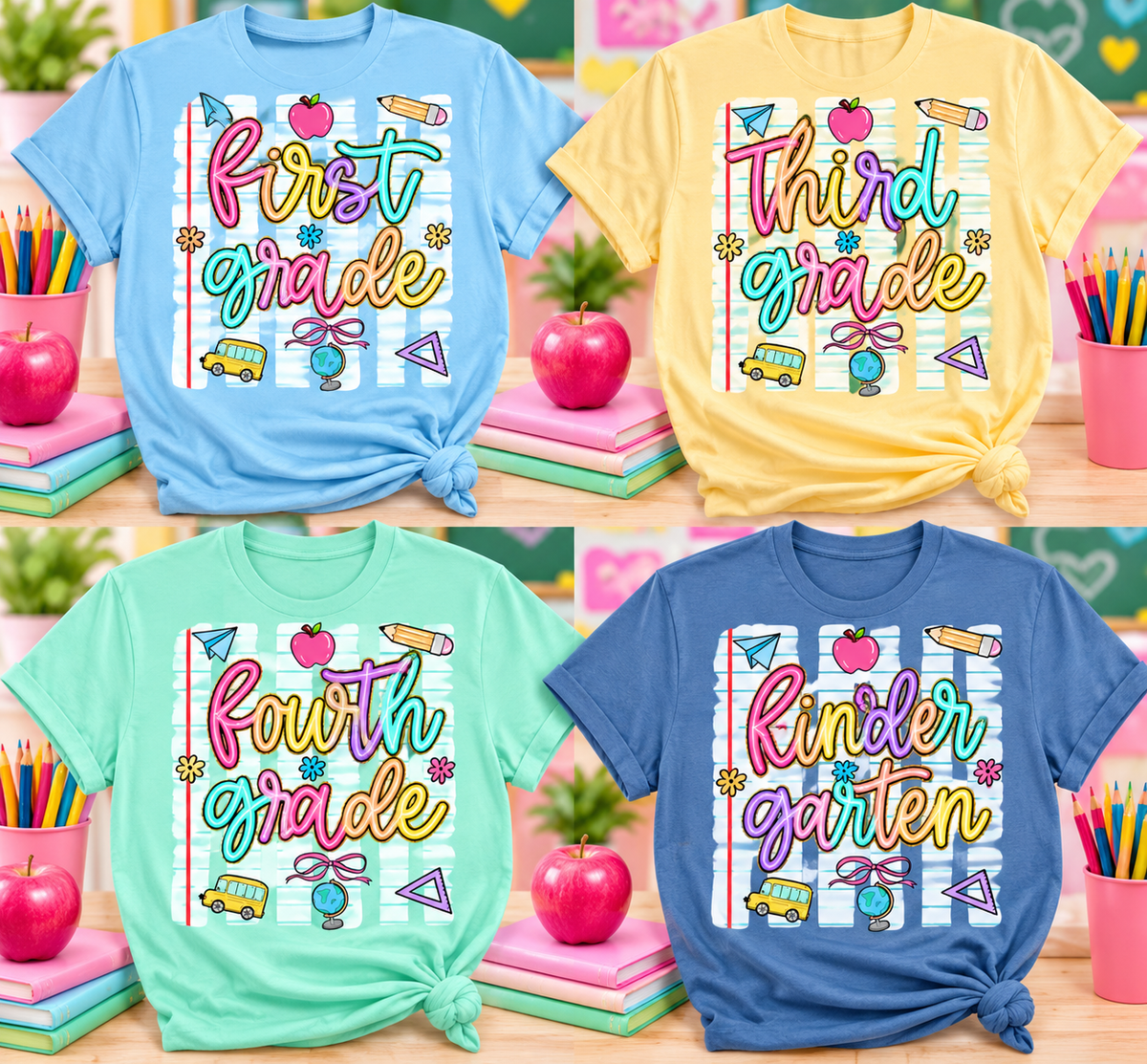 Striped Neon Back To School Shirt