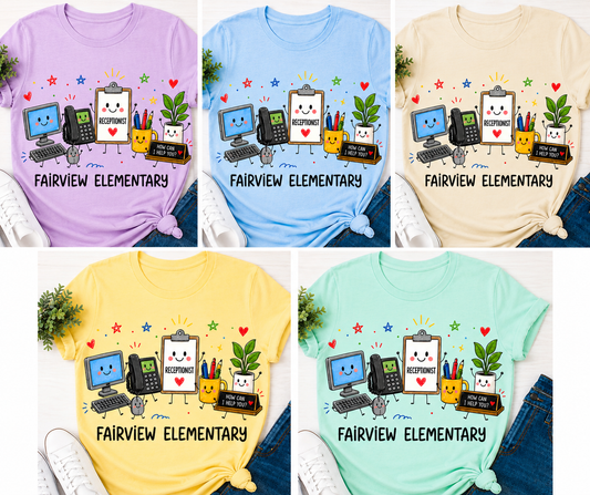 Receptionist School Employee Doodles – Personalized School T-Shirt