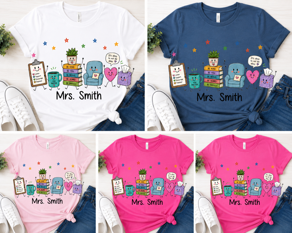 School Counselor Doodle – Personalized School T-Shirt