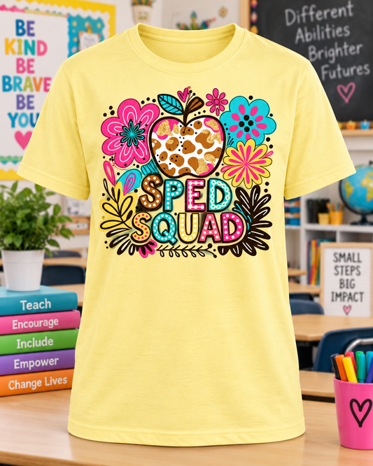 SPED Squad Floral Teacher Shirt
