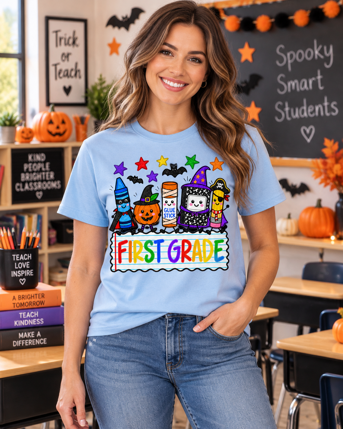 🎃 Halloween Teacher Grade Shirt – Kindergarten to Fifth Grade
