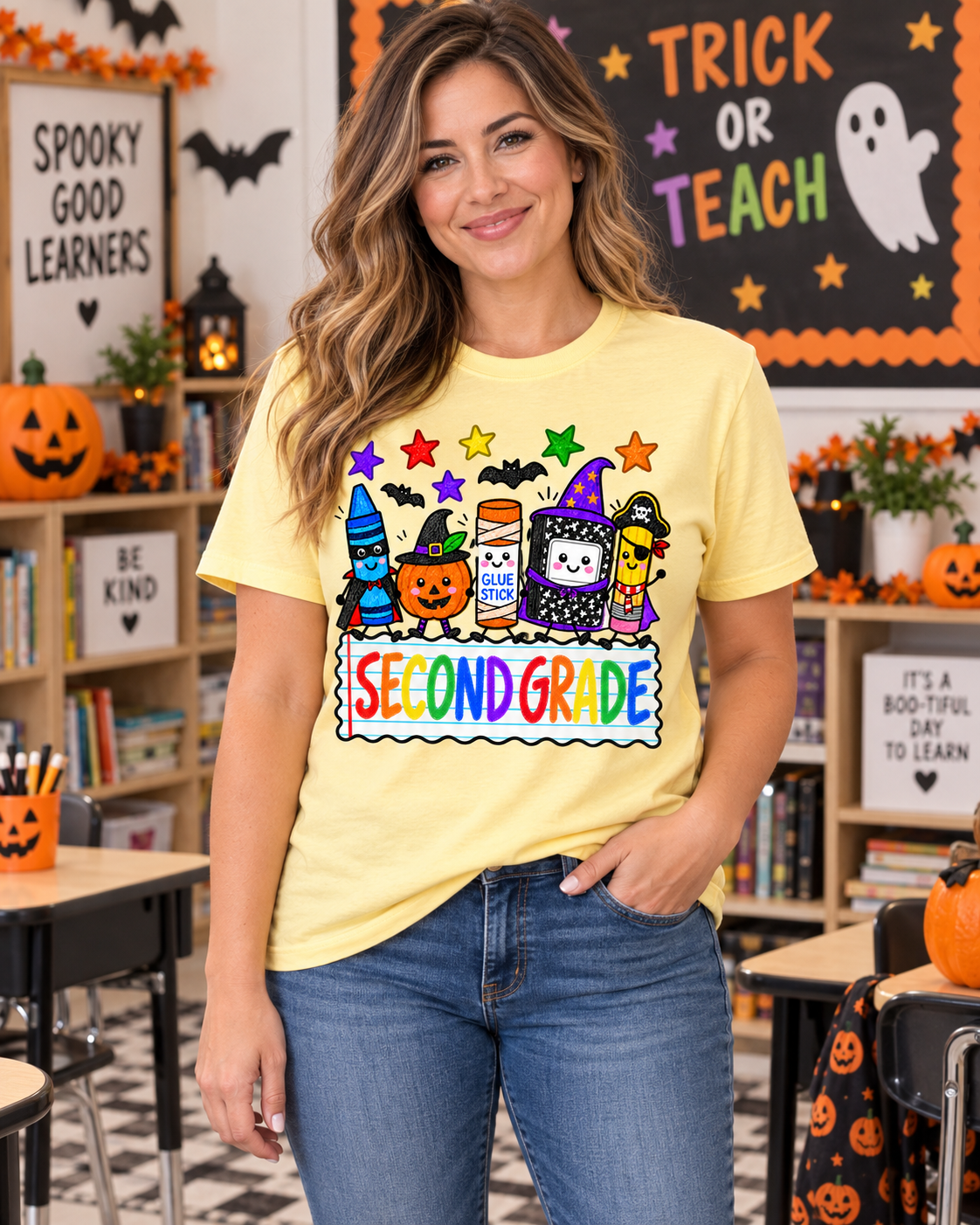 🎃 Halloween Teacher Grade Shirt – Kindergarten to Fifth Grade