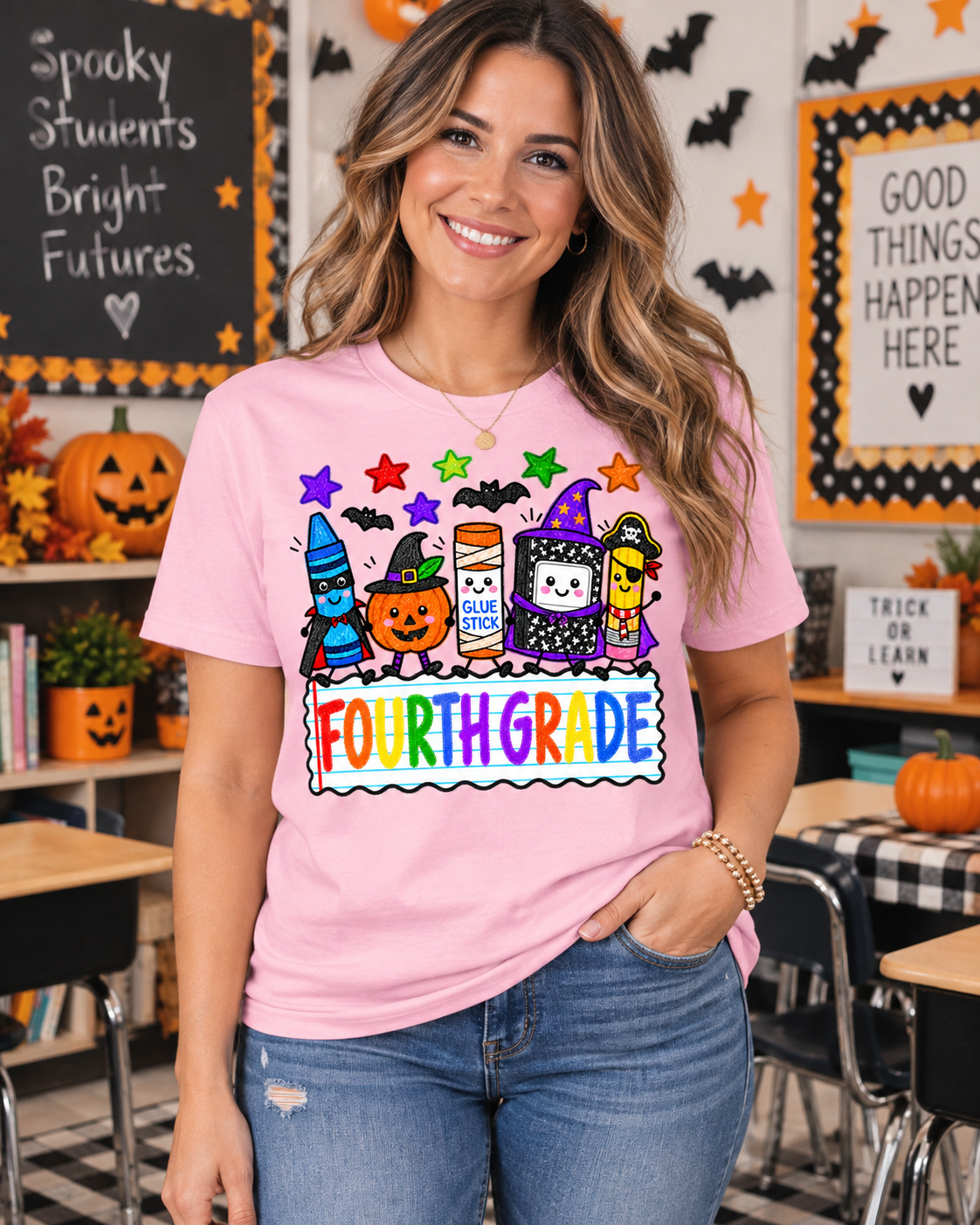 🎃 Halloween Teacher Grade Shirt – Kindergarten to Fifth Grade