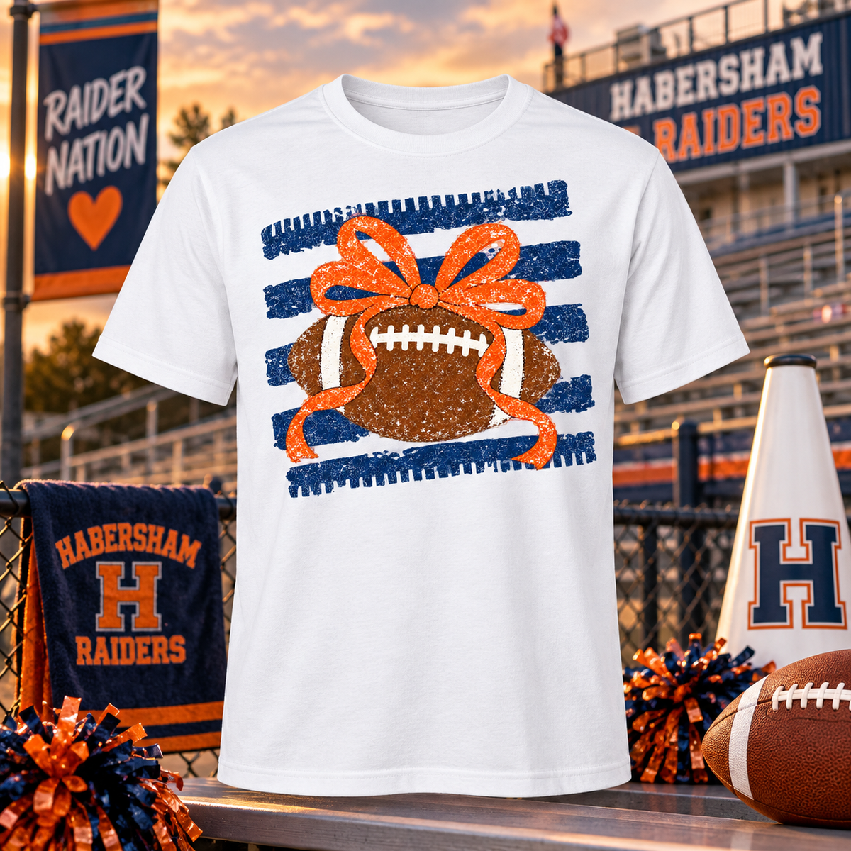 Habersham Raiders Football Bow Shirt