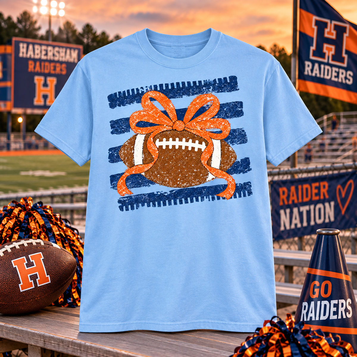 Habersham Raiders Football Bow Shirt