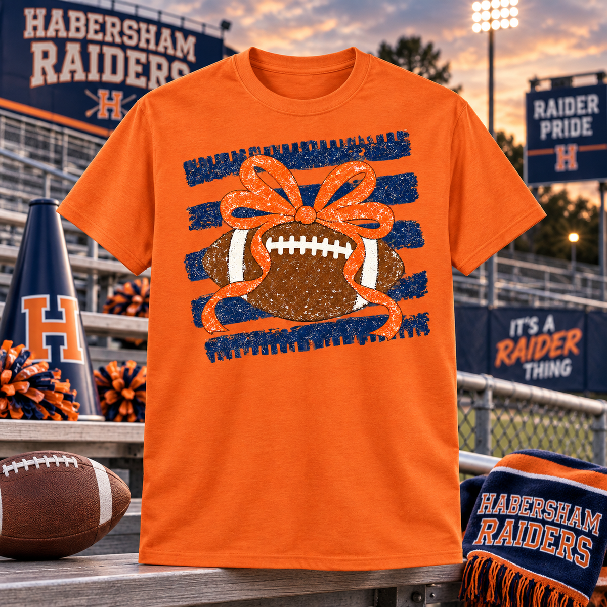 Habersham Raiders Football Bow Shirt