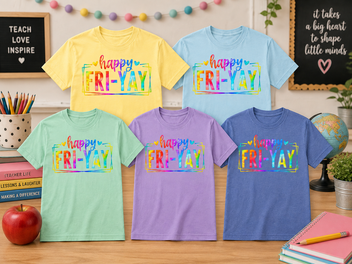 Happy Fri - Yay  multi colors Shirt