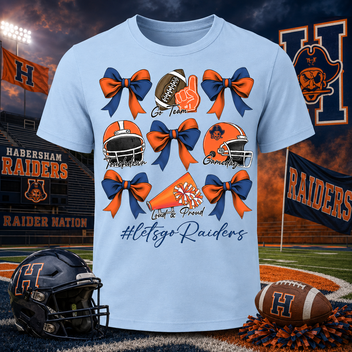 Habersham Raiders Game Day Bow Tee