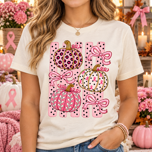 Pink Pumpkin Breast Cancer Awareness Shirt 🎀🎃