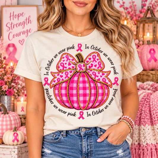 Pink Pumpkin Breast Cancer Awareness Shirt 🎀🎃 (Copy)