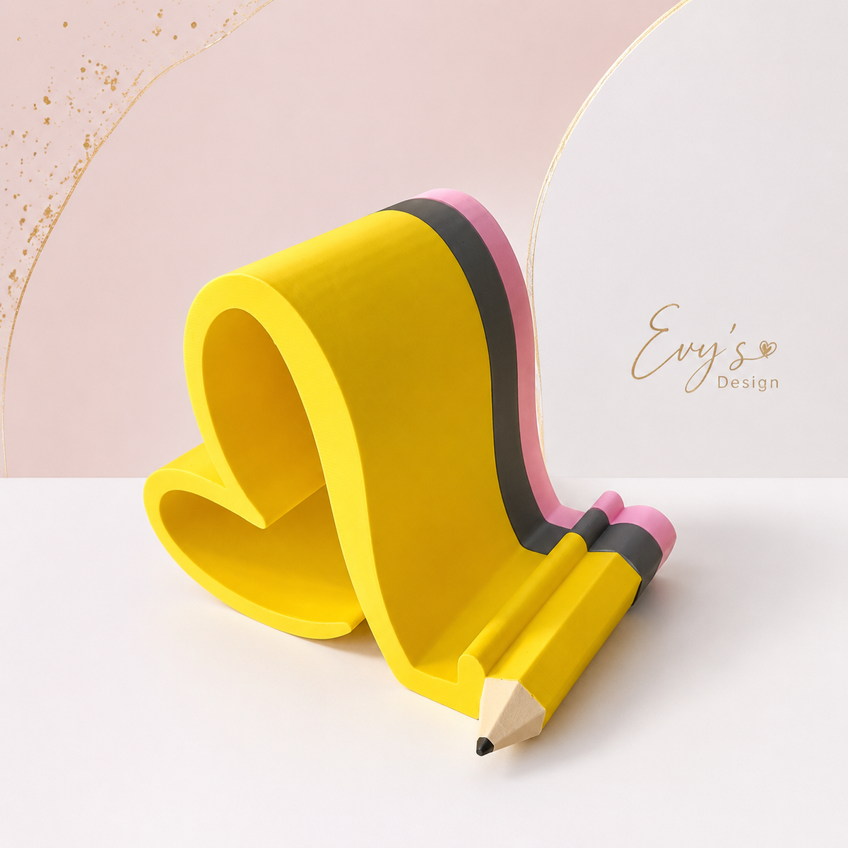 3D Printed Pencil Heart Phone Stand | Teacher Desk Accessory