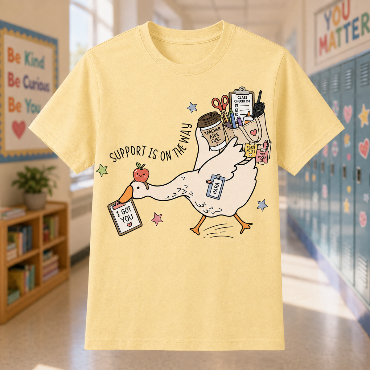 Support Is On The Way Para T-Shirt | Teacher Aide & School Staff Tee