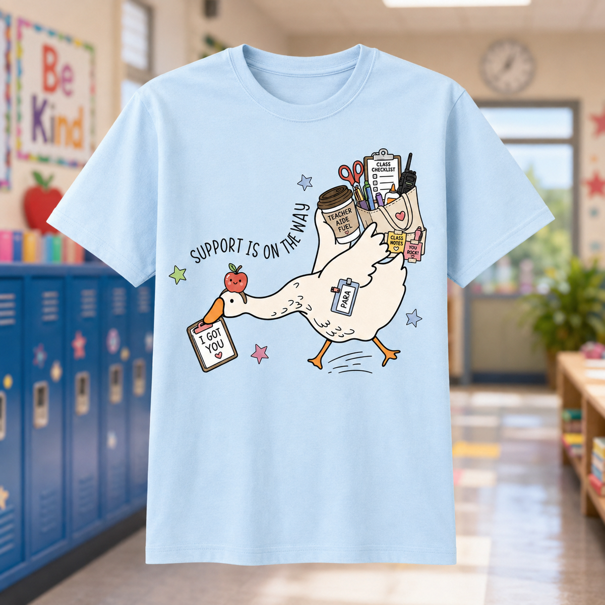 Support Is On The Way Para T-Shirt | Teacher Aide & School Staff Tee