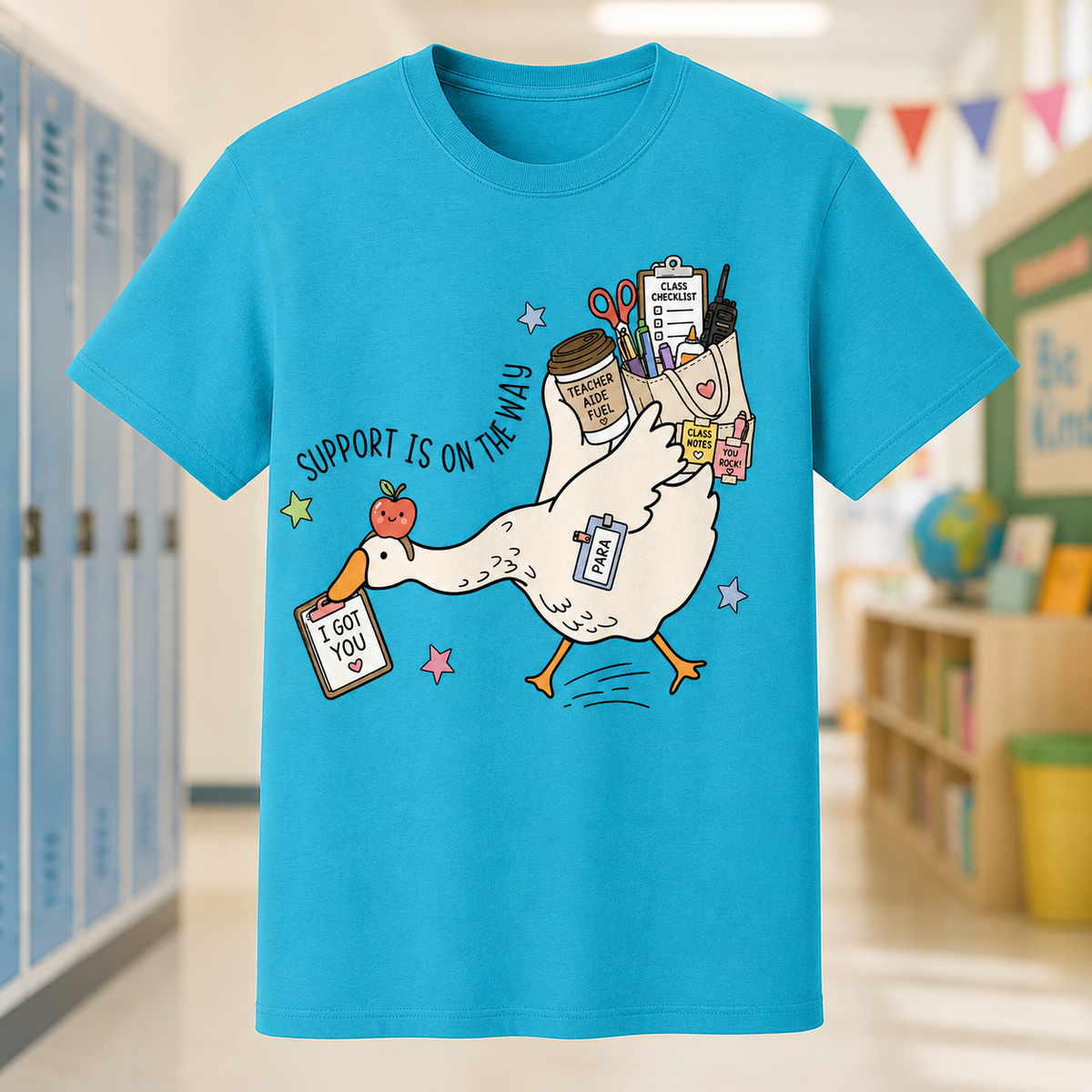 Support Is On The Way Para T-Shirt | Teacher Aide & School Staff Tee