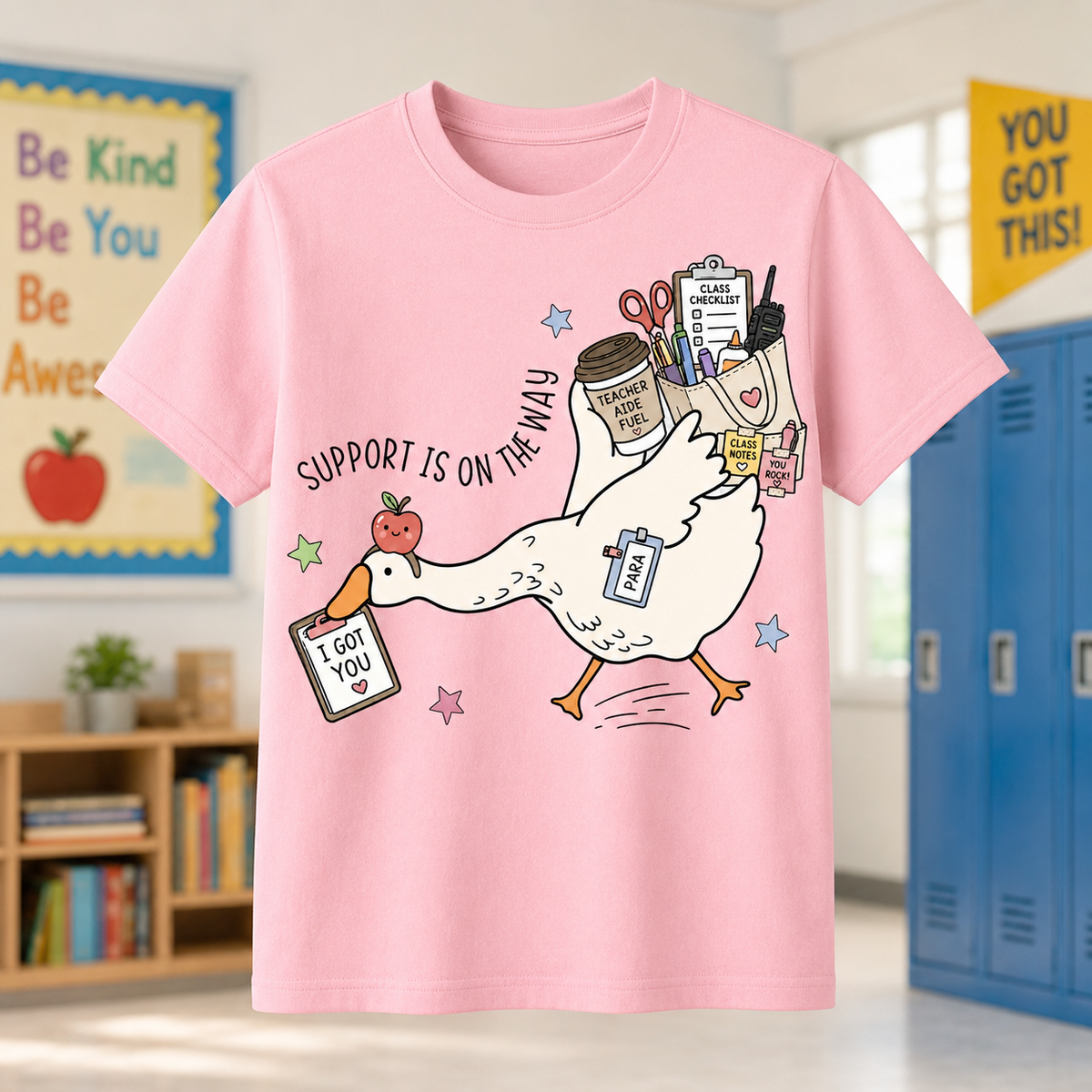 Support Is On The Way Para T-Shirt | Teacher Aide & School Staff Tee