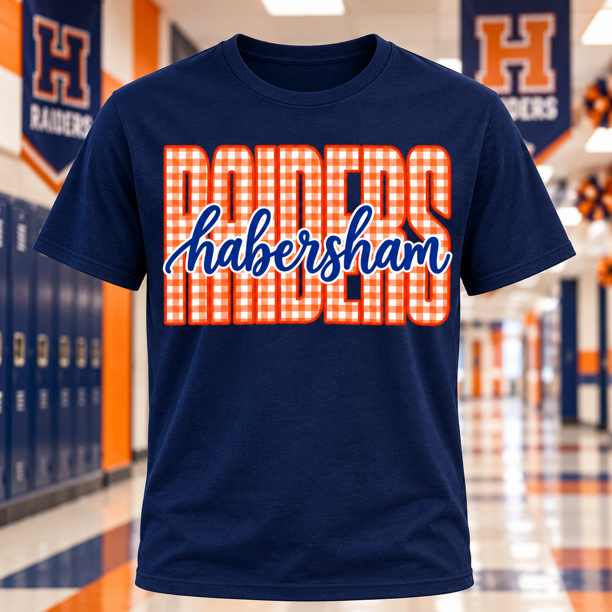 Habersham Raiders Gingham Spirit Shirt 🧡💙