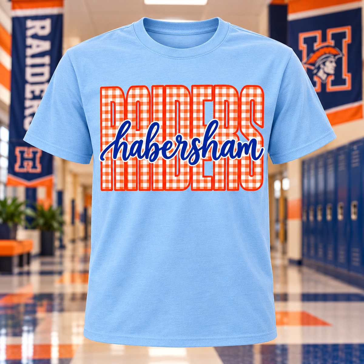Habersham Raiders Gingham Spirit Shirt 🧡💙