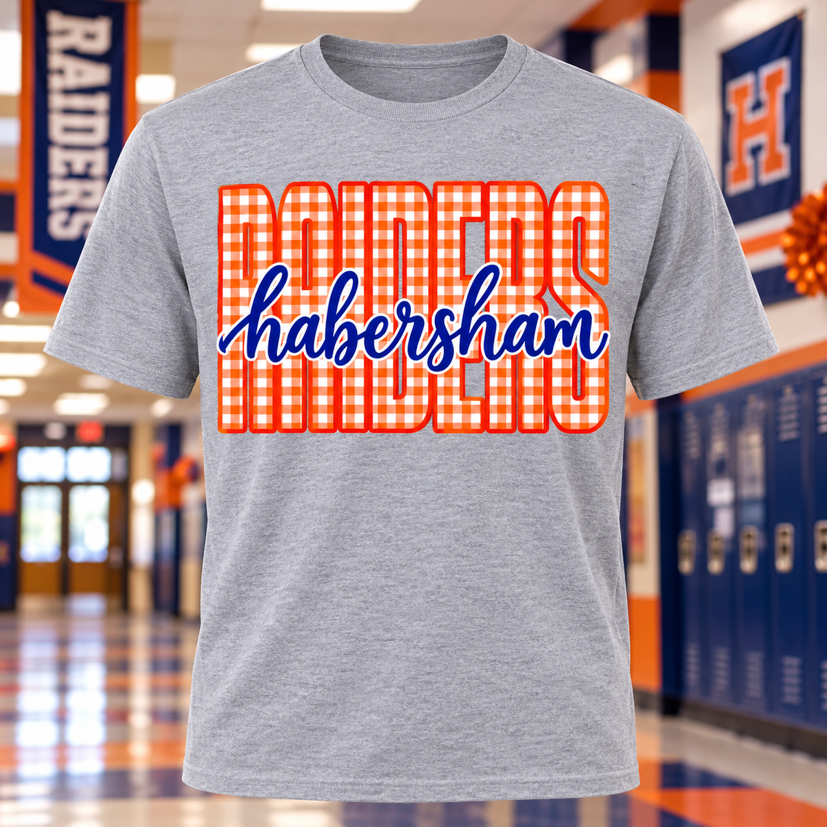 Habersham Raiders Gingham Spirit Shirt 🧡💙