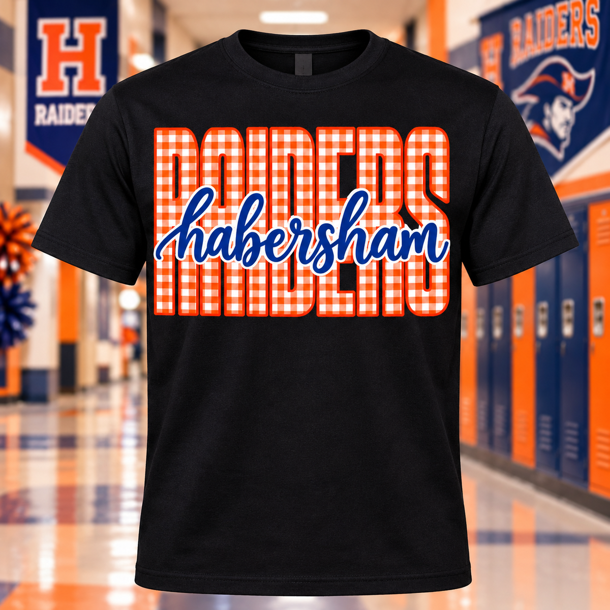 Habersham Raiders Gingham Spirit Shirt 🧡💙
