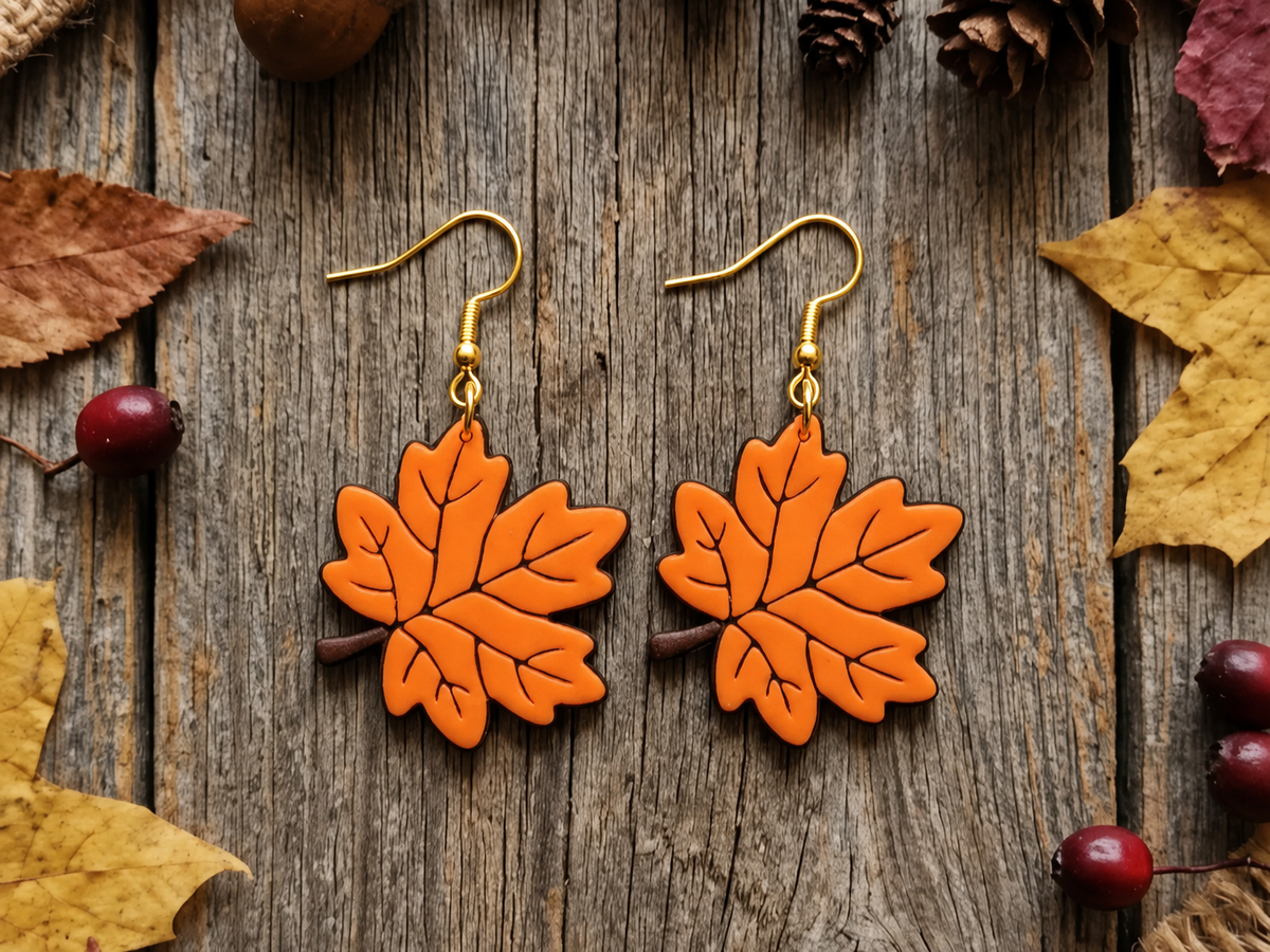 Fall Maple Leaf Earrings | Gold or Silver Hooks 🍁