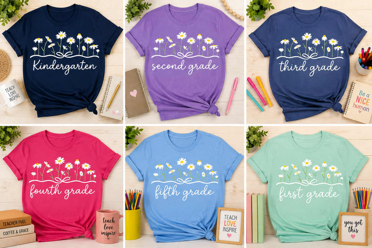 Teacher Daisy Flower Back to School Shirt
