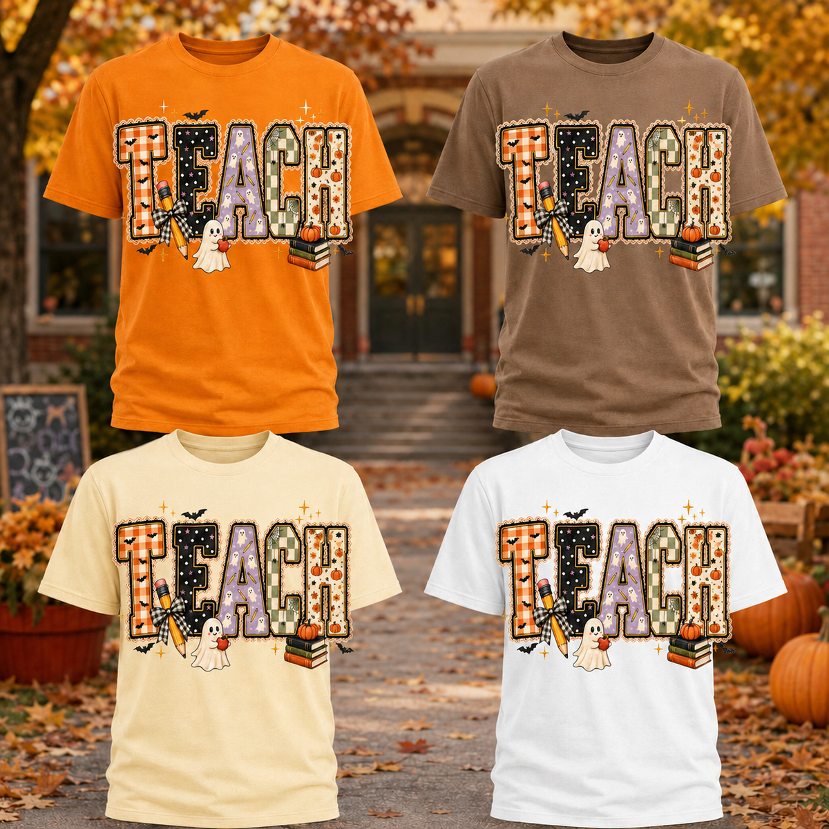 Halloween TEACH Shirt – Fall Teacher Graphic Tee