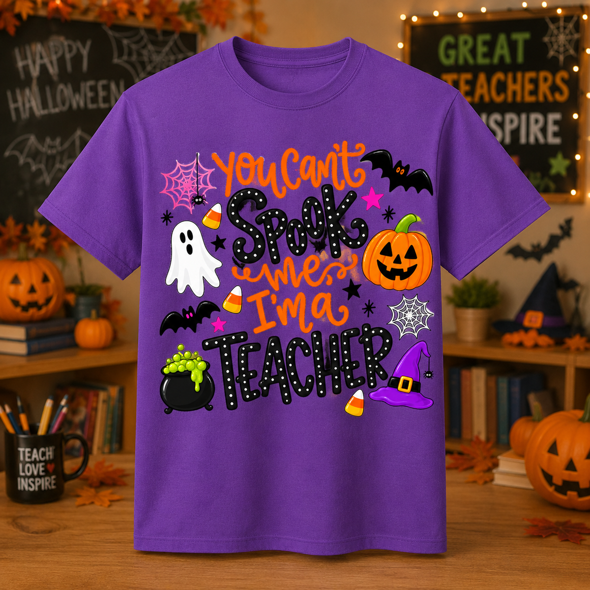 You Can’t Spook Me, I’m a Teacher Halloween Shirt 🎃👻