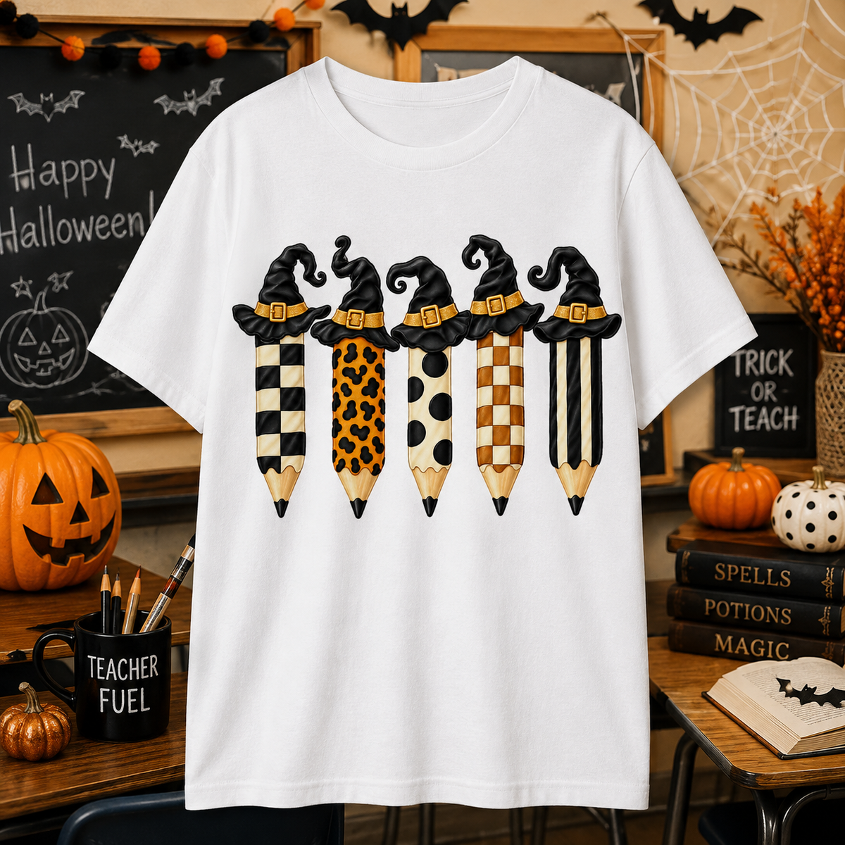 Halloween Witch Pencil Teacher Shirt 🎃✏️🧙‍♀️
