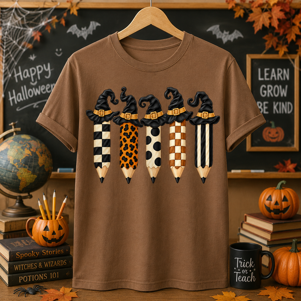 Halloween Witch Pencil Teacher Shirt 🎃✏️🧙‍♀️