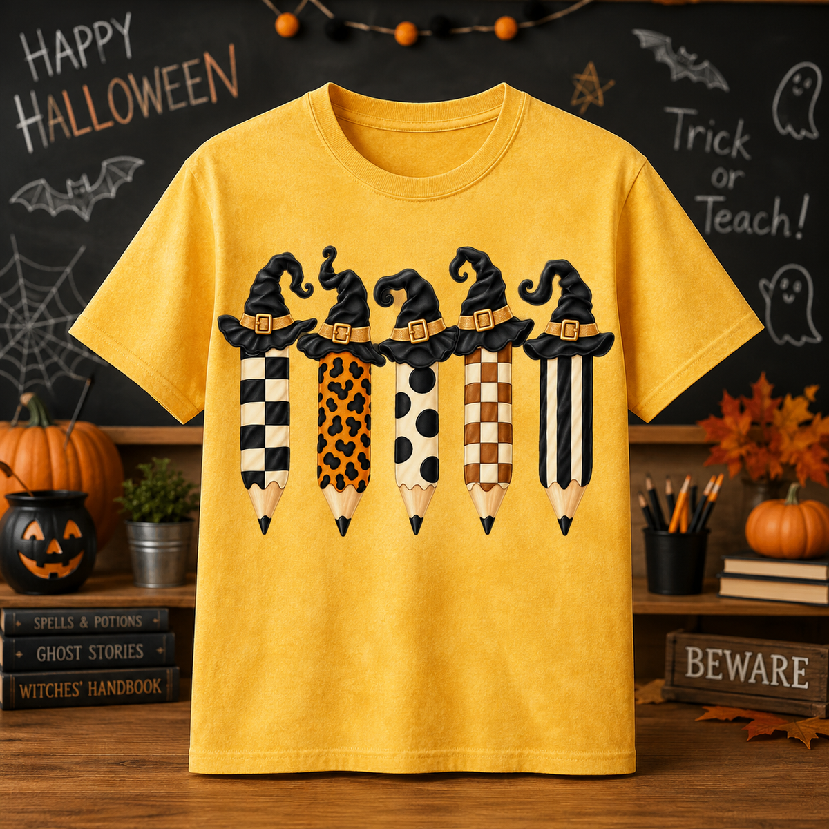 Halloween Witch Pencil Teacher Shirt 🎃✏️🧙‍♀️